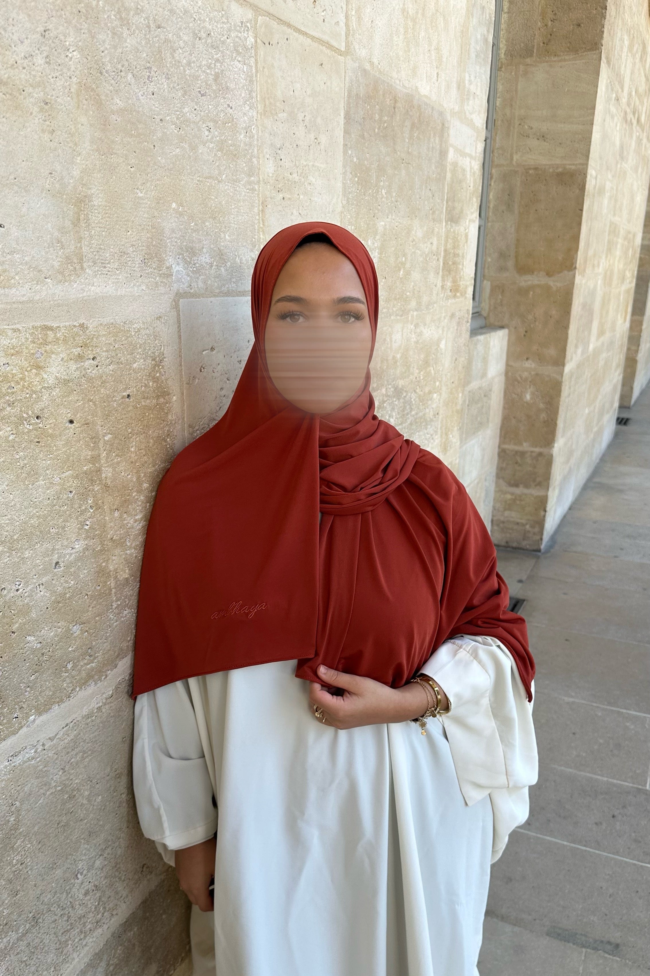 Hijab jersey premium terracotta