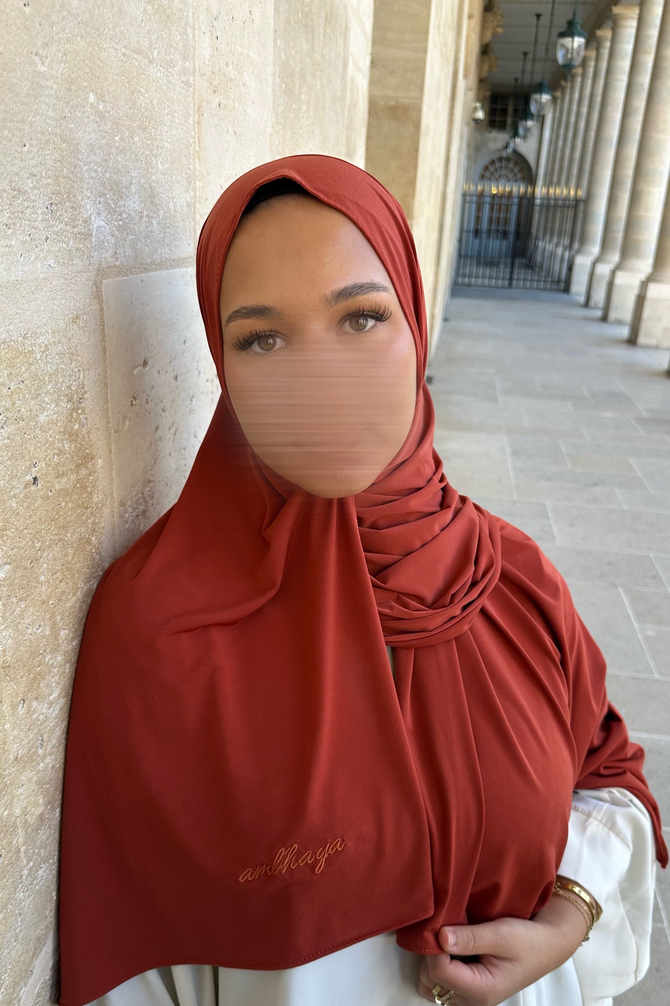 Hijab jersey premium terracotta